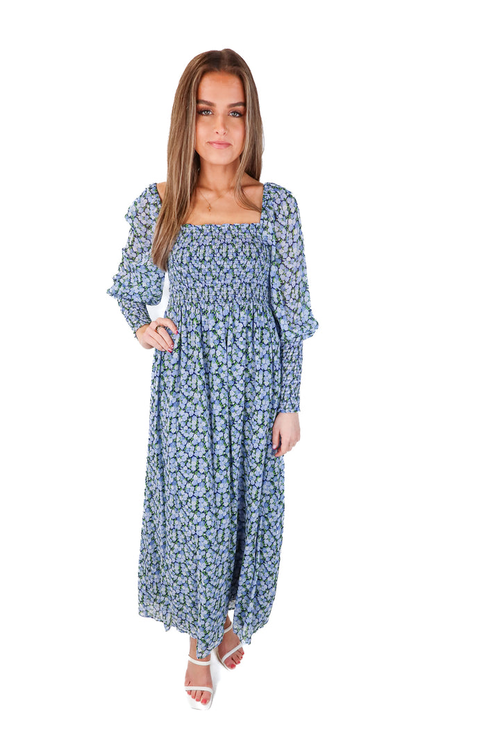 hill house "blue multi pansy" nap dress NWT (xs)