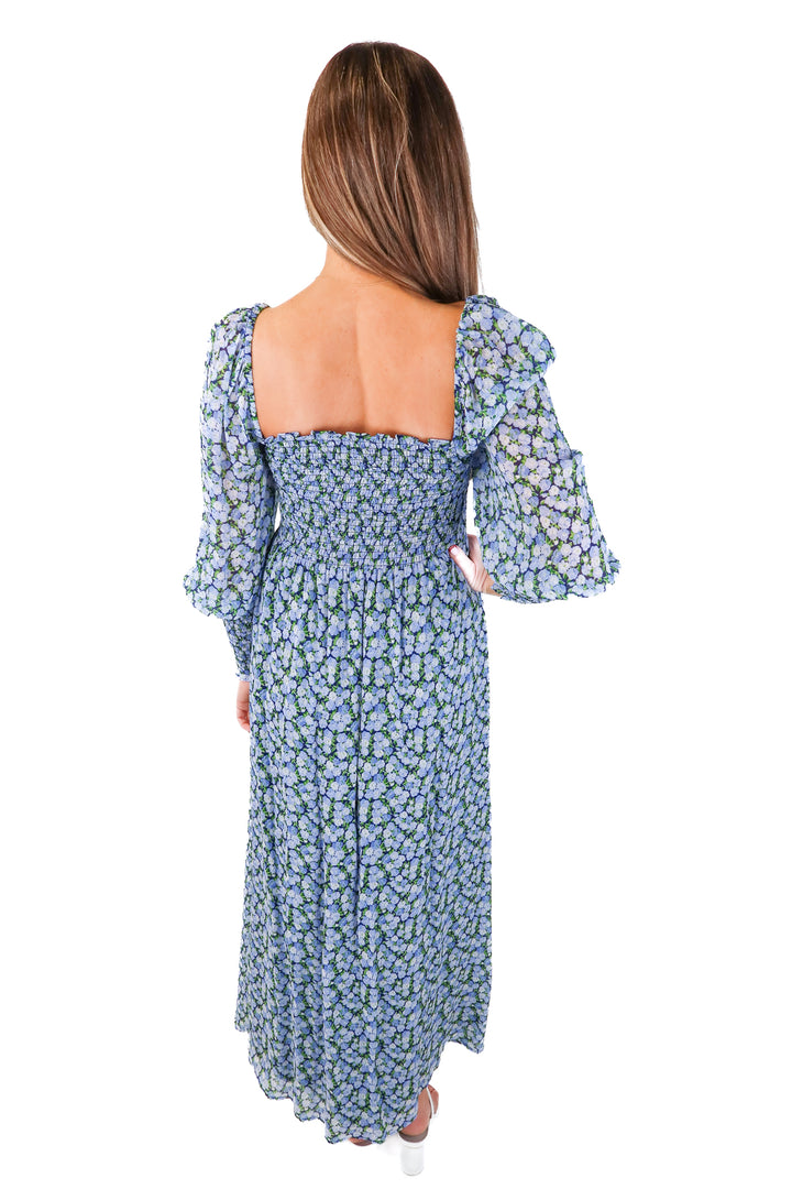 hill house "blue multi pansy" nap dress NWT (xs)