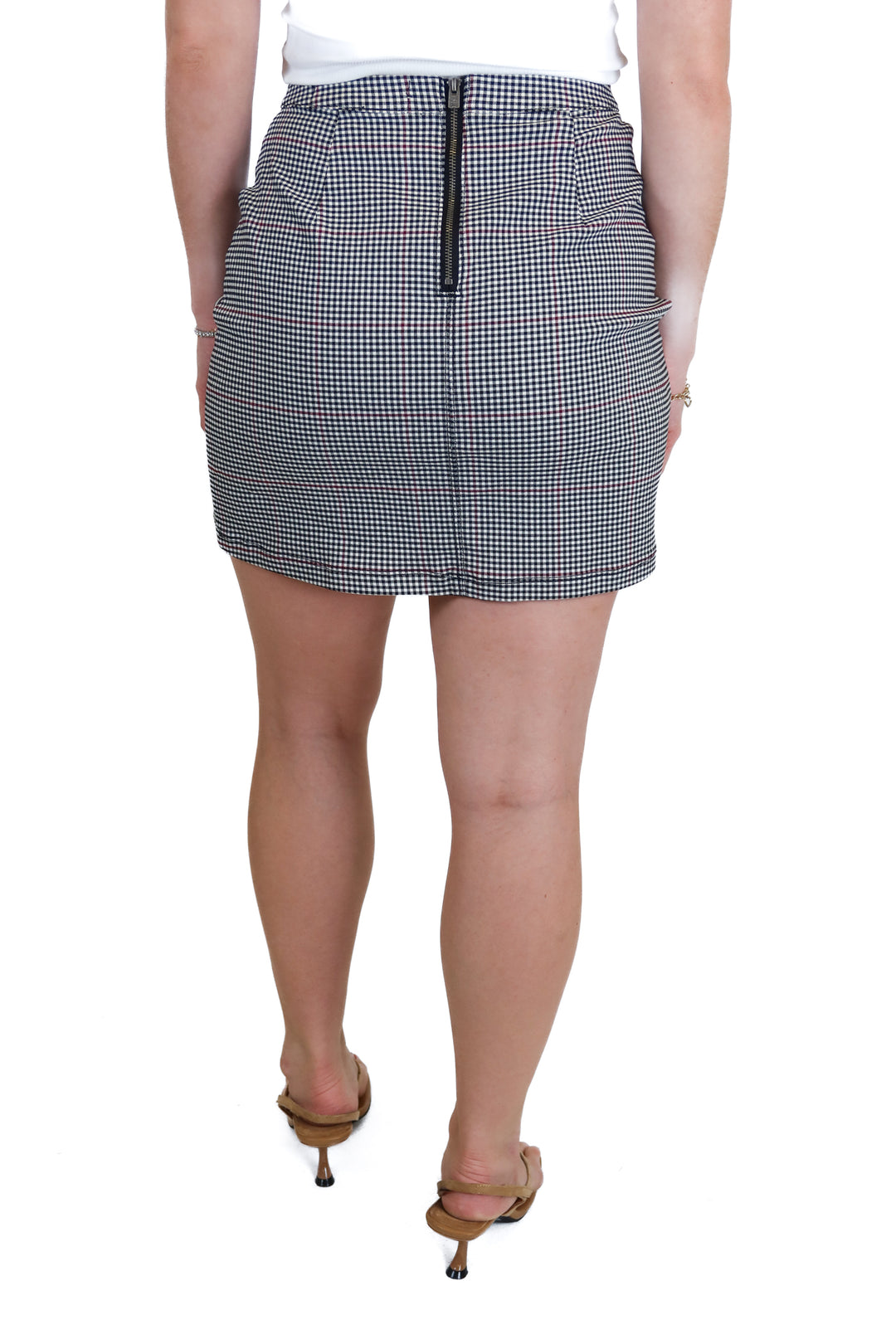 Hollister red, black and white gingham skirt (xs)*