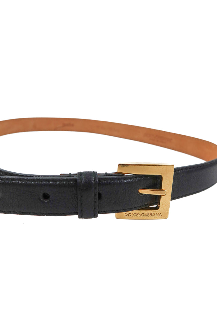 dolce & gabbana black/gold belt (30in)