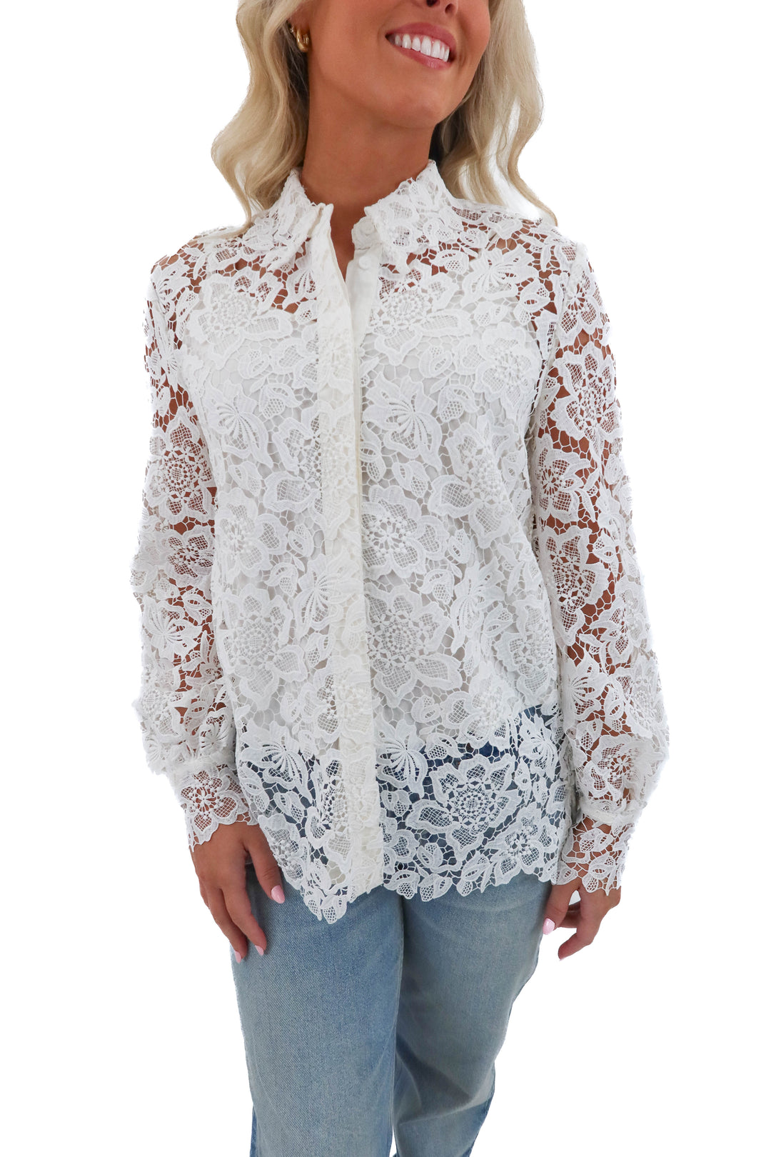 french connection lace blouse (size 4; retail $99)
