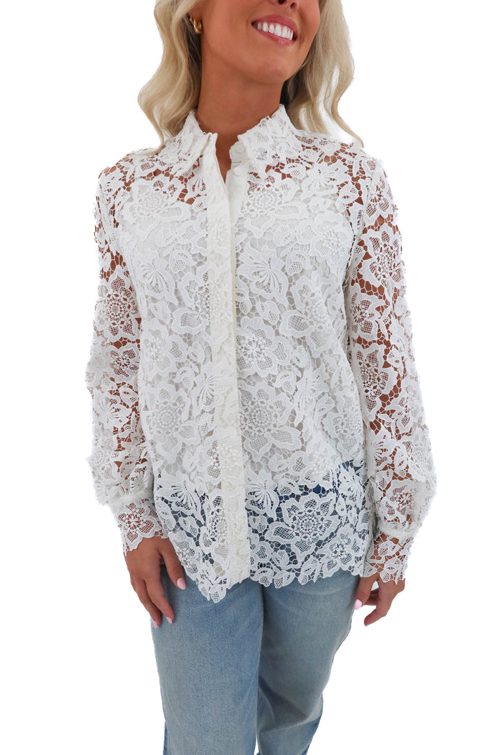 french connection lace blouse (size 4; retail $99)
