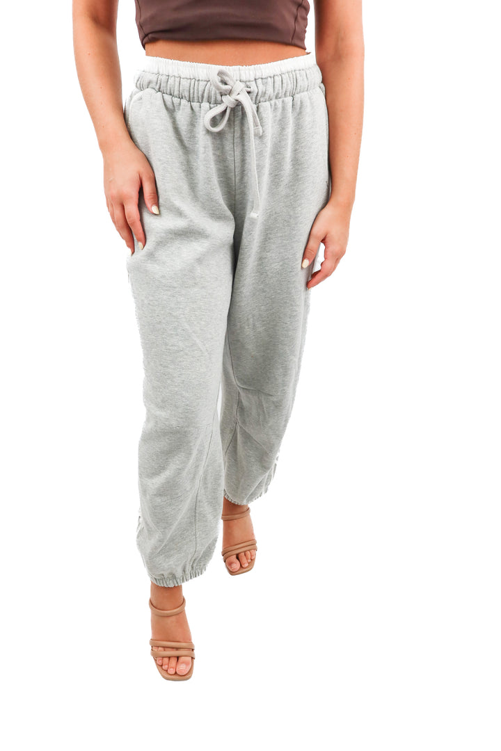 daily practice grey bow sweatpants (s; retail $98)