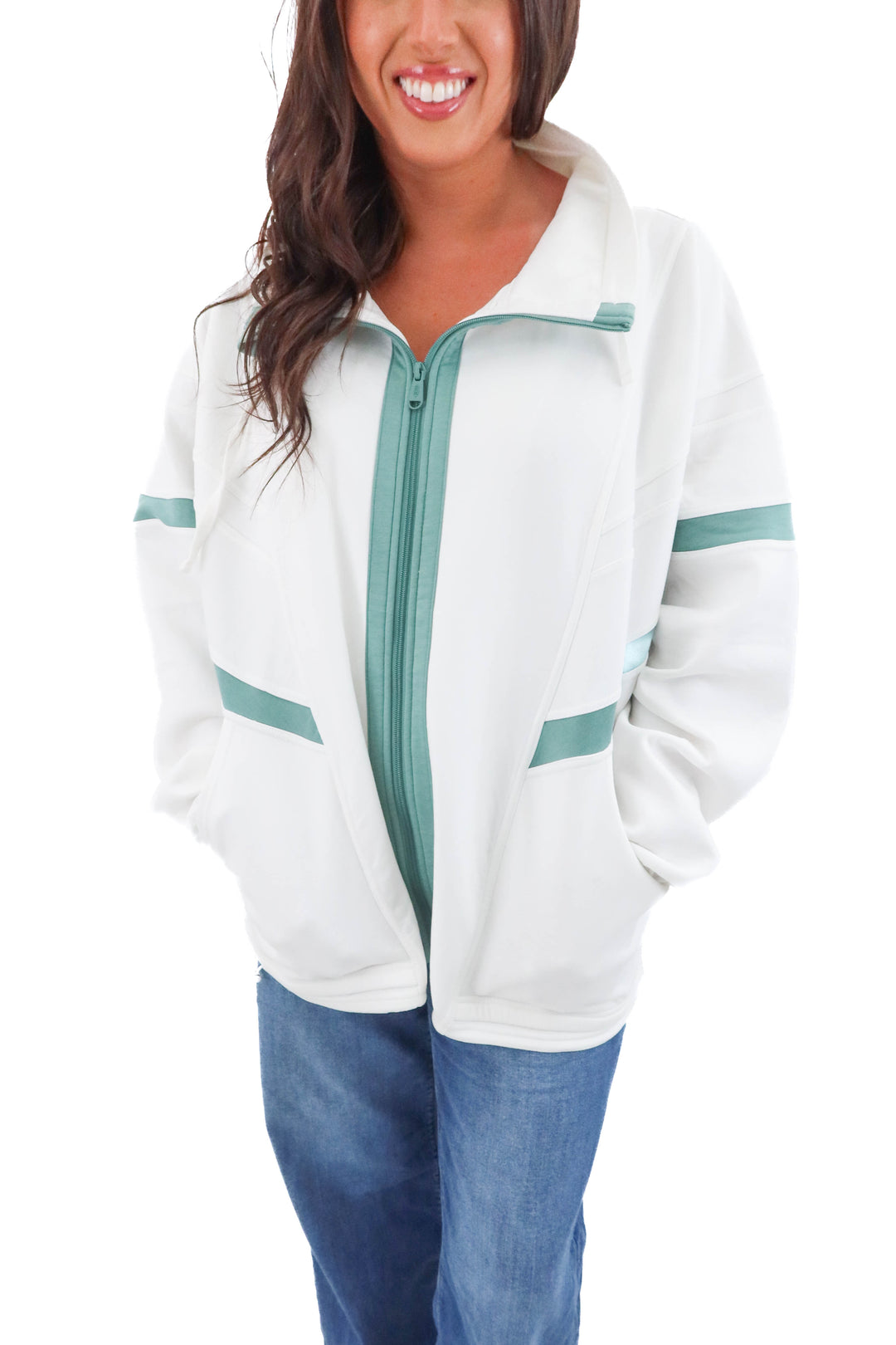 fp movement cream track jacket (L; retail $158)