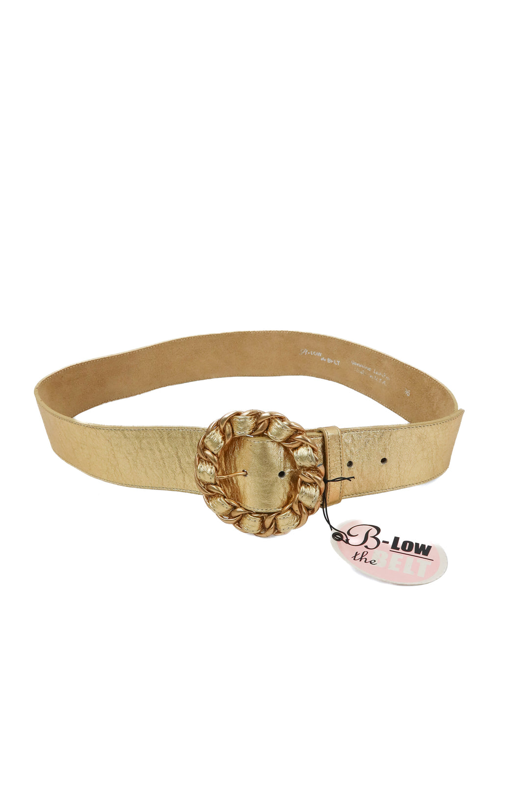 b-low the belt gold chunky belt NWT (36; retails $129)