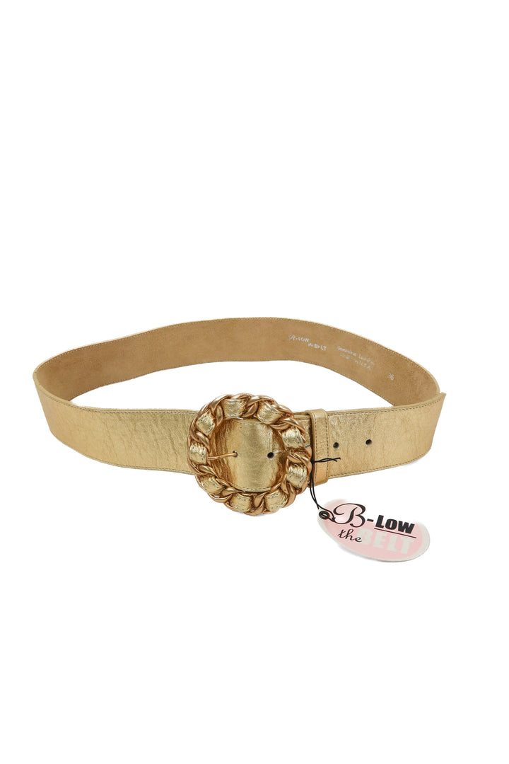 b-low the belt gold chunky belt NWT (36; retails $129)