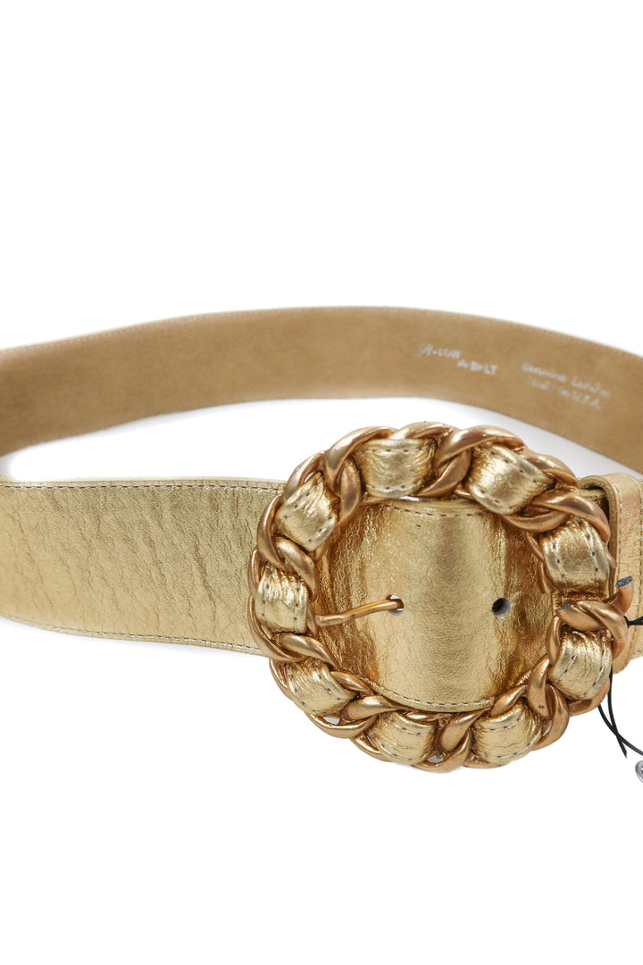 b-low the belt gold chunky belt NWT (36; retails $129)