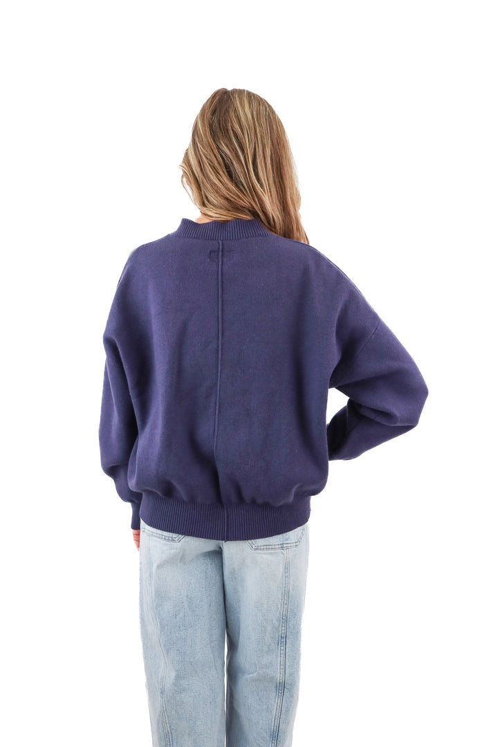 ellandemm navy vneck sweater (s/m; retail $78)