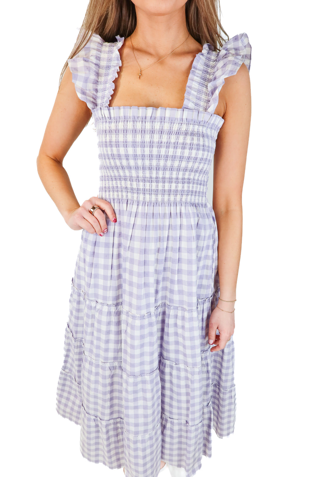 hill house purple checkered nap dress (XXS)
