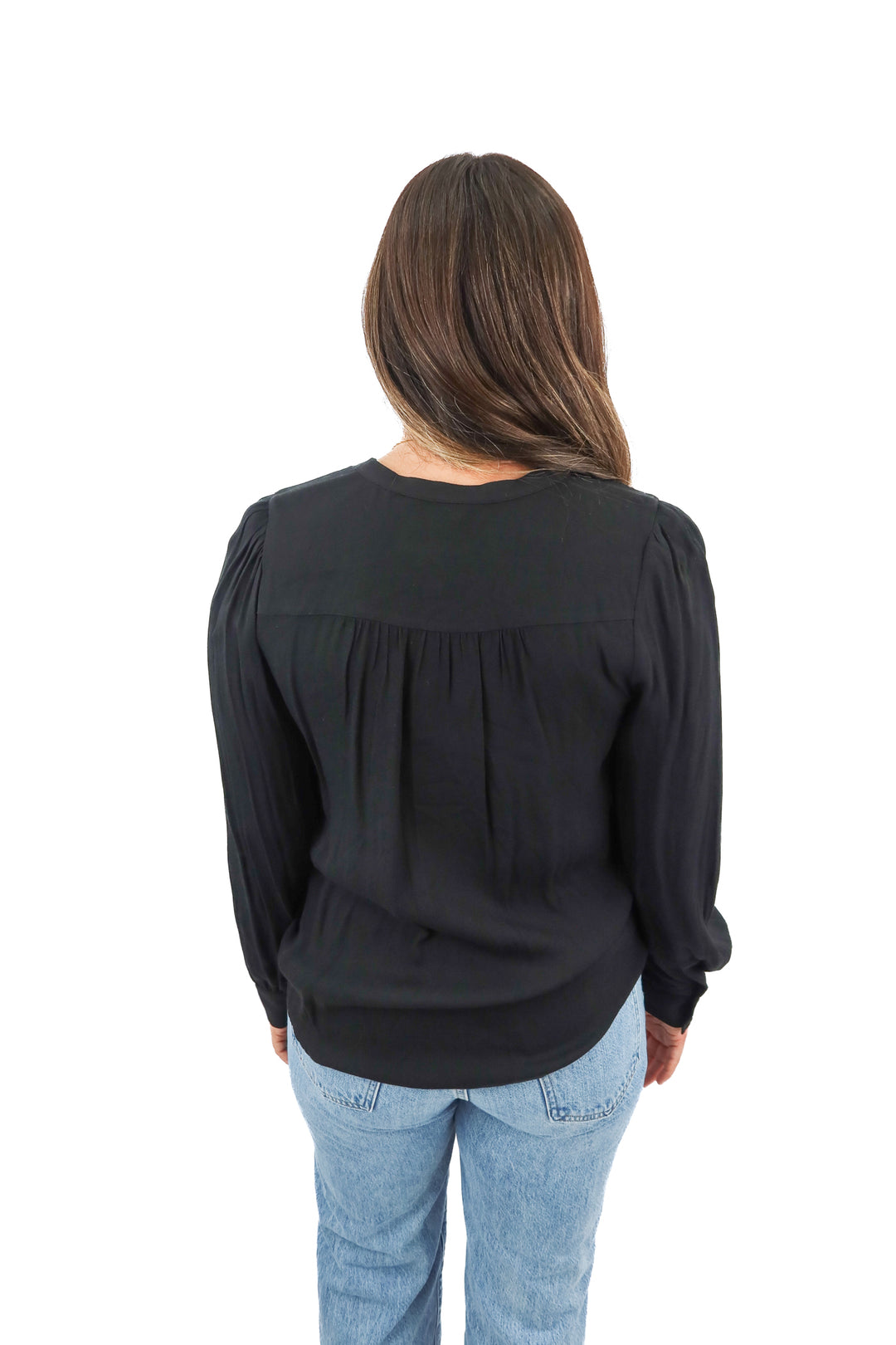 wilfred black long sleeve blouse (s)