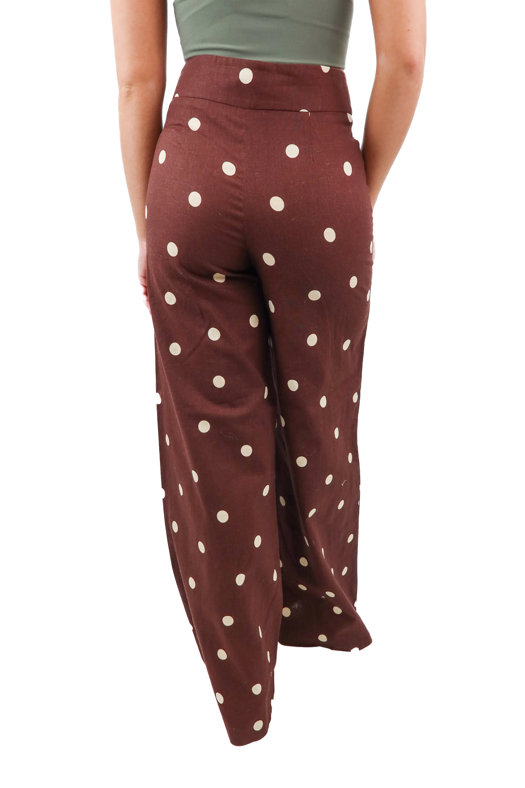 sezane brown polka dot pants (34)