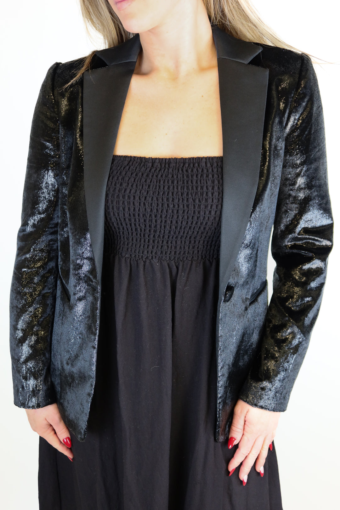 Frame black velvet blazer (2; retail $698)