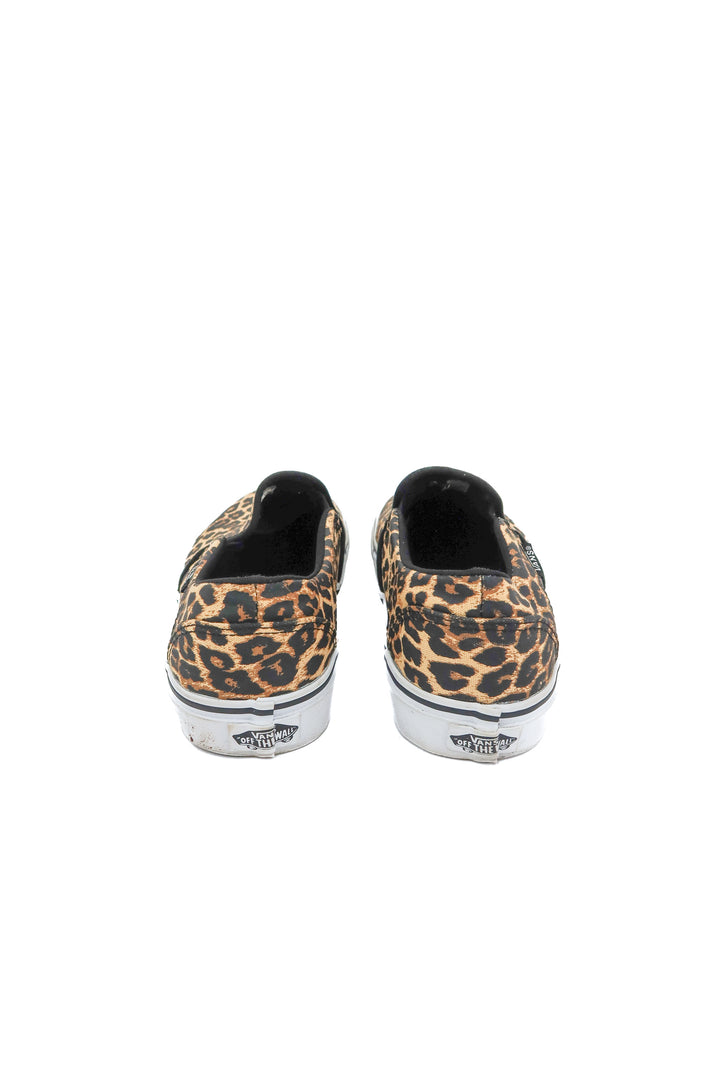 vans cheetah slip ons (7.5)
