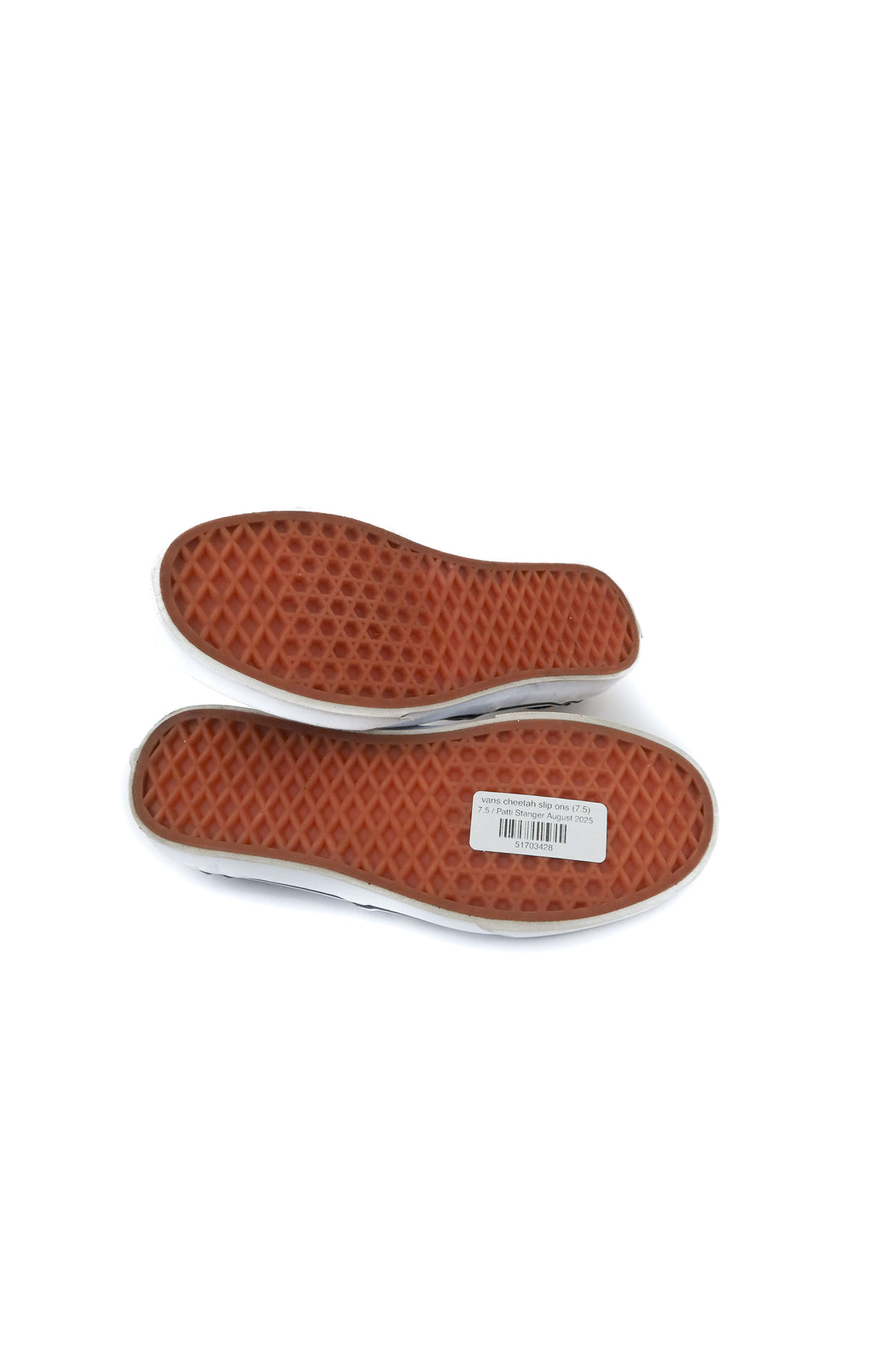 vans cheetah slip ons (7.5)