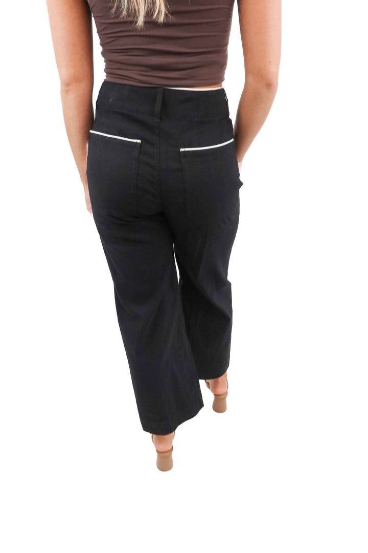 maeve black/white trim pants NWT (27; retail $130)