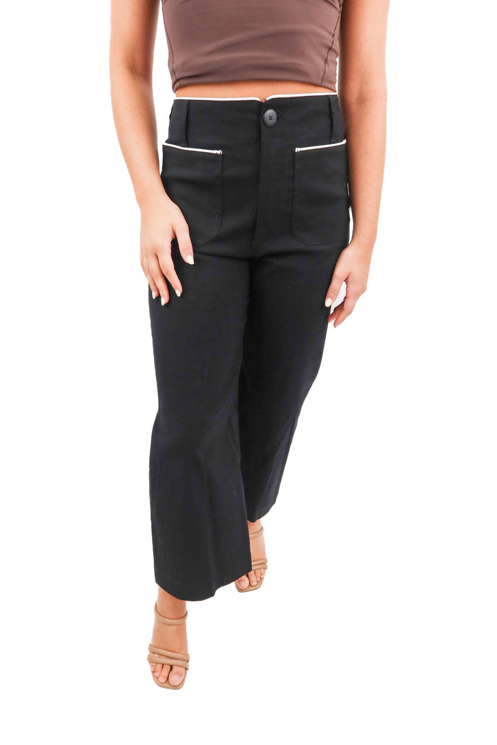 maeve black/white trim pants NWT (27; retail $130)