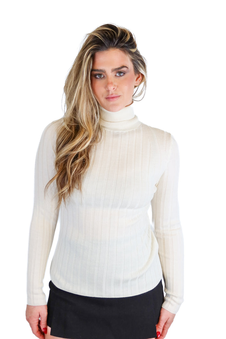 Banana Republic cream ribbed knit sweater (S; retail $90)