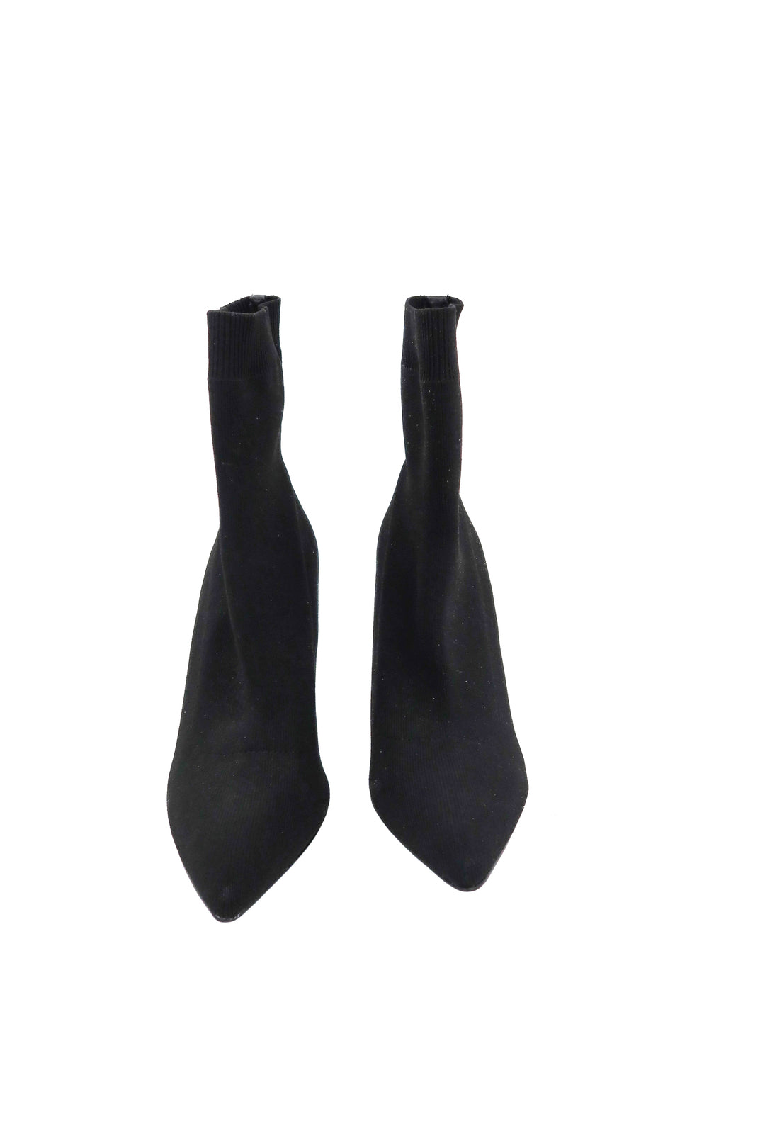 steve madden black sock heels (7.5)