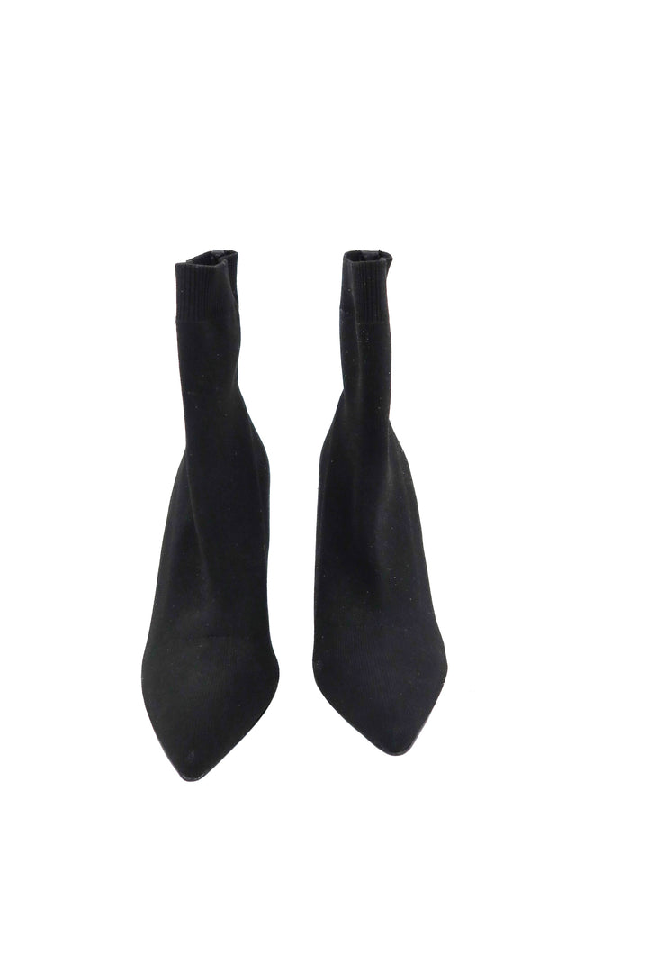 steve madden black sock heels (7.5)