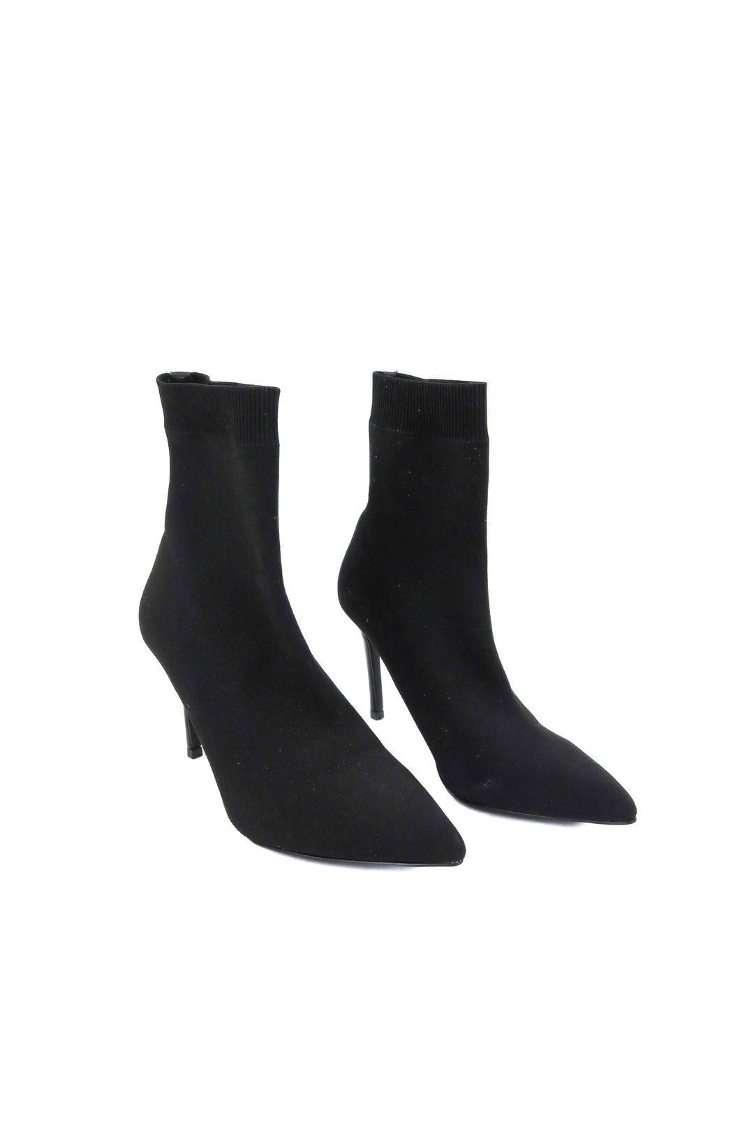 steve madden black sock heels (7.5)
