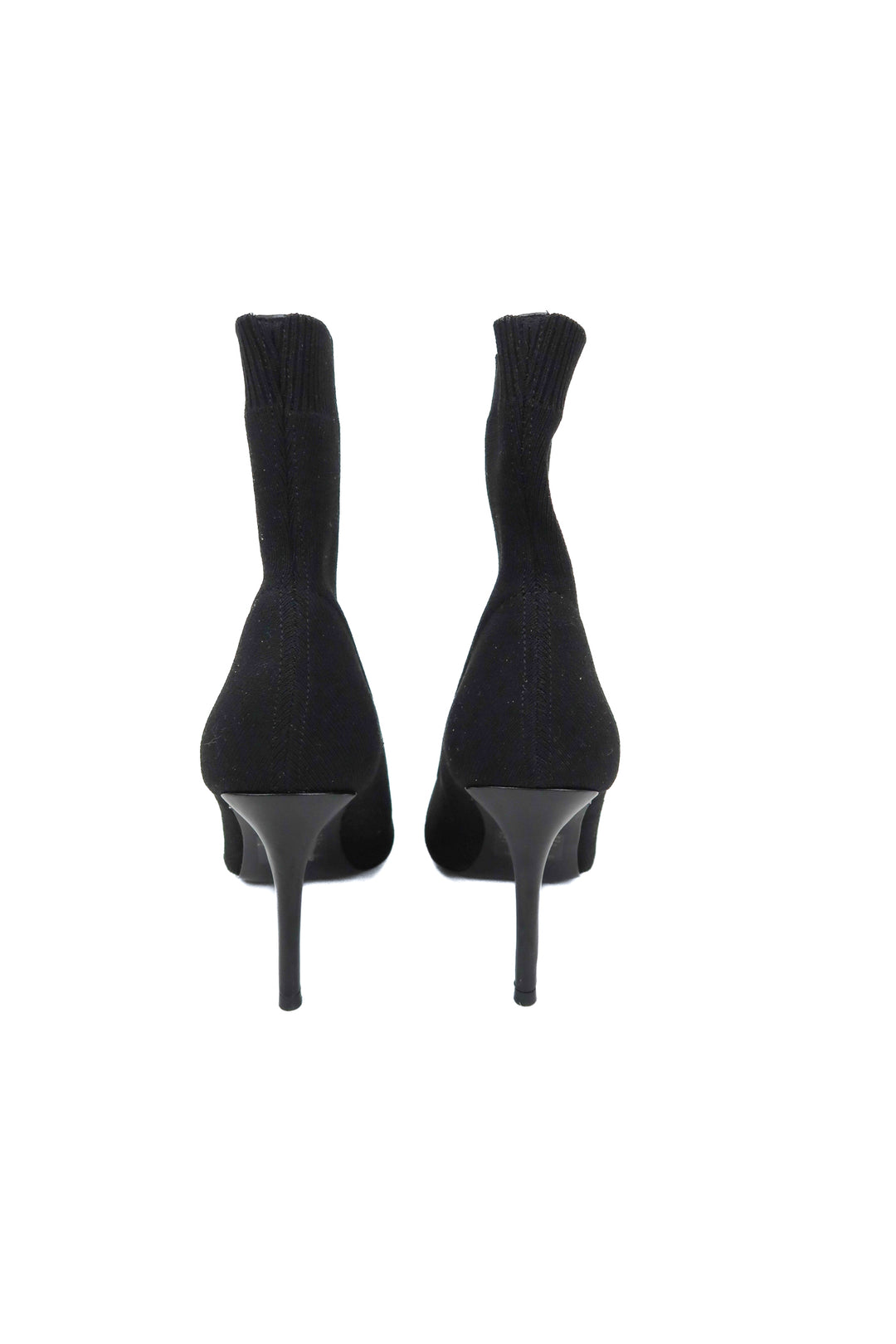 steve madden black sock heels (7.5)