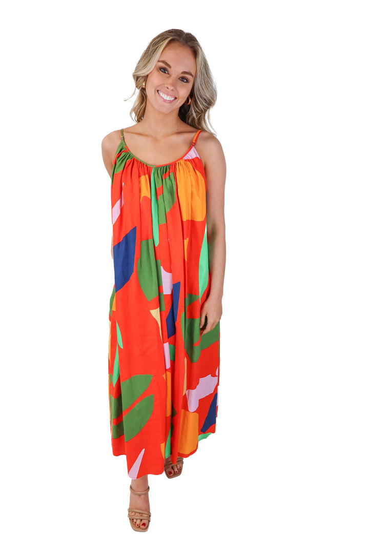 mara hoffman swim abstract maxi dress (xs)