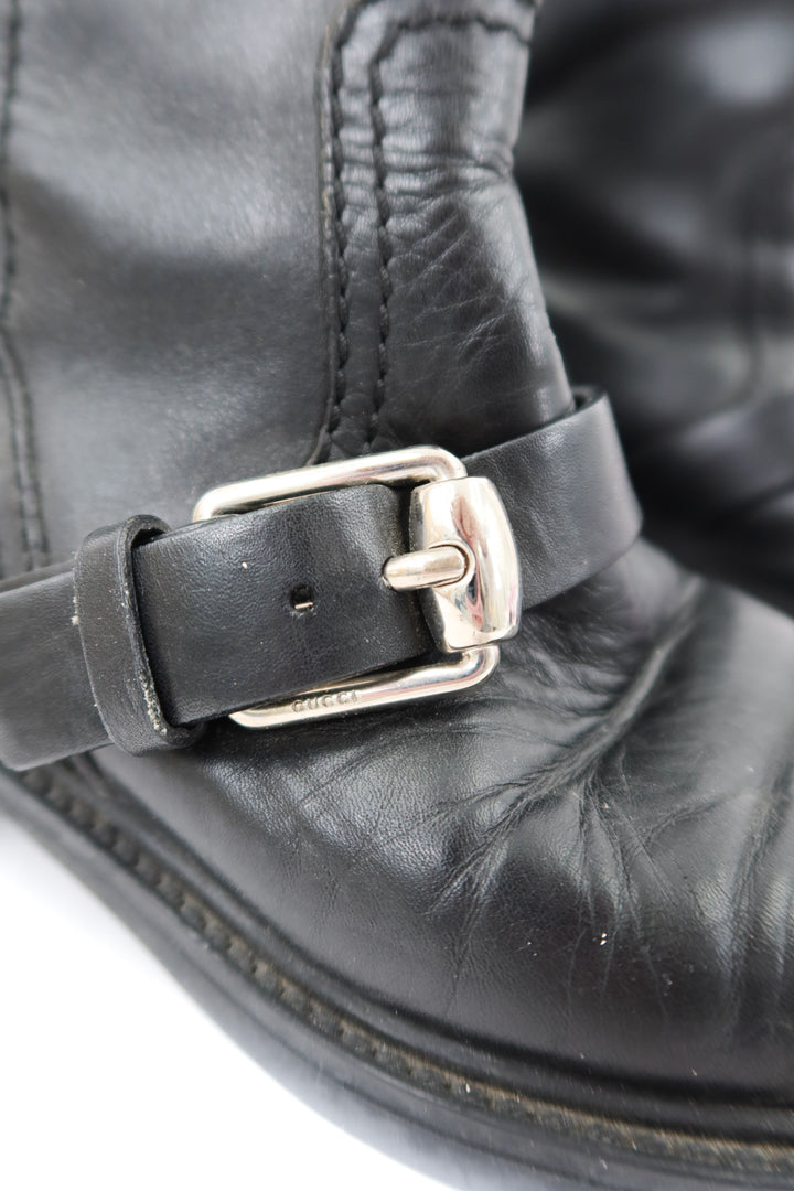 gucci black boots (37.5)