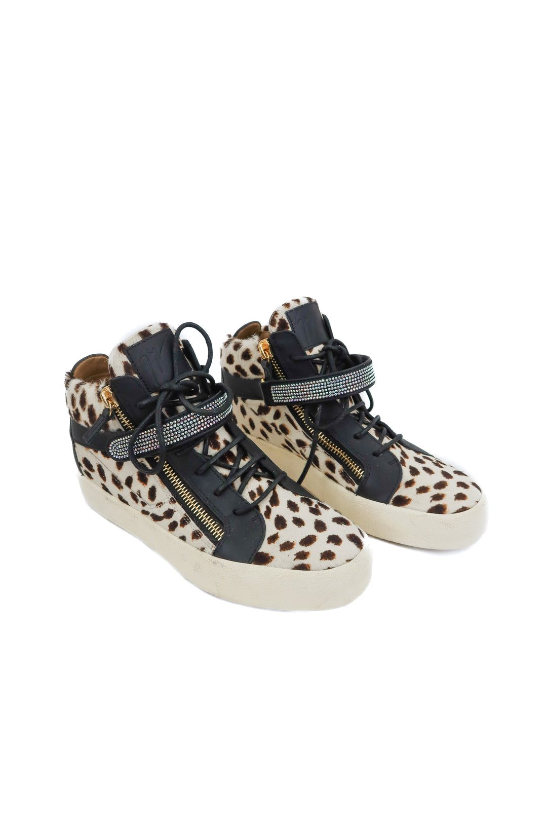 Giuseppe Zanotti Leopard Print Pony Hair Sneakers (41/ US 10-11)