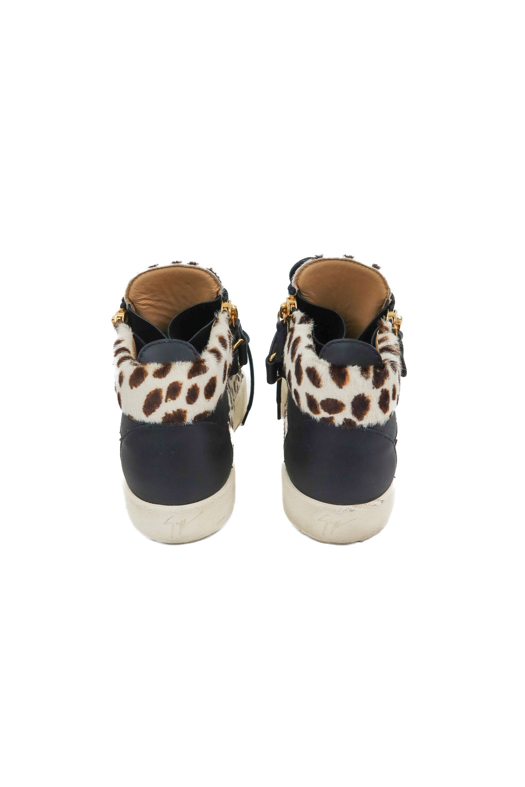 Giuseppe Zanotti Leopard Print Pony Hair Sneakers (41/ US 10-11)