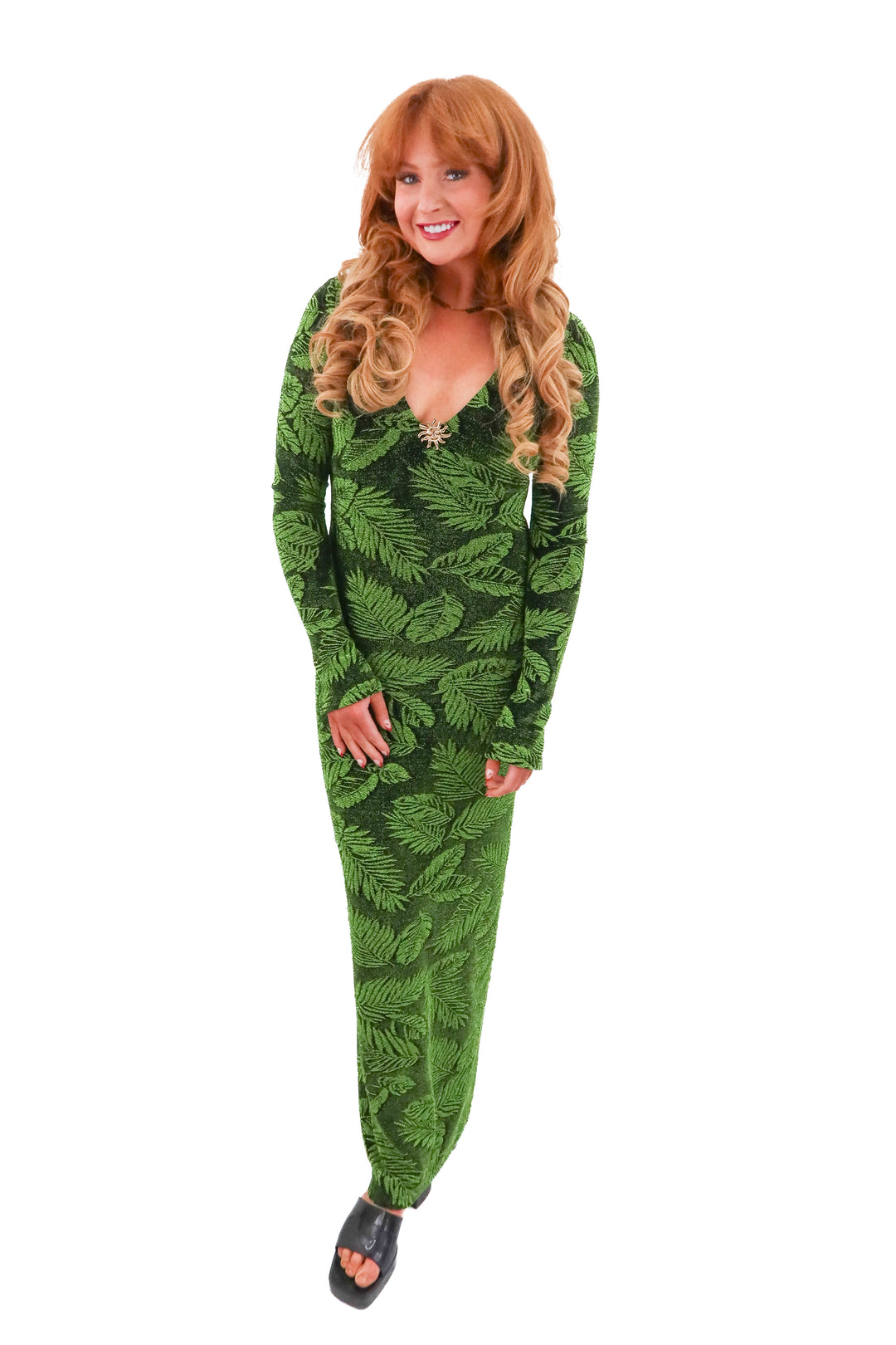 Show Me Your Mumu green palm leaf maxi dress nwt (size xs; retail $228)