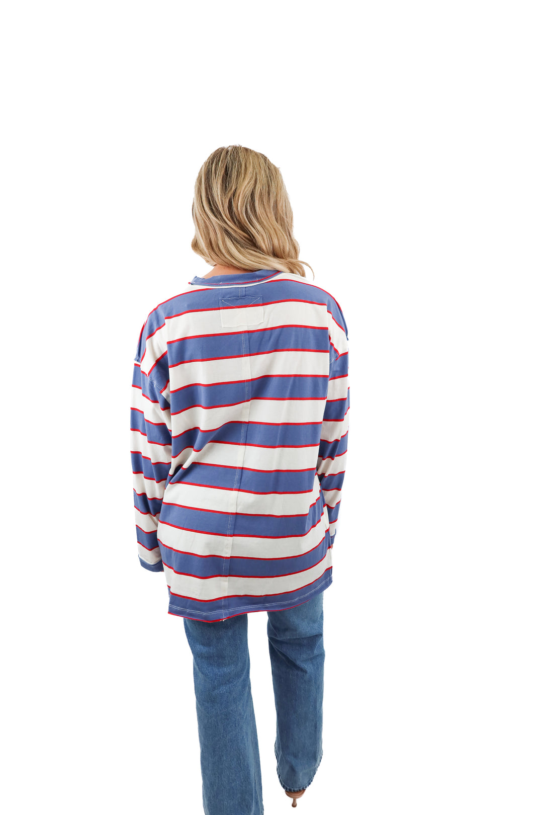 lioness horizon long sleeve dusty blue stripe NWT (XS)