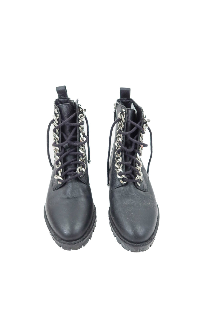 Rebecca Minkoff black combat boots (7.5; retail $215)