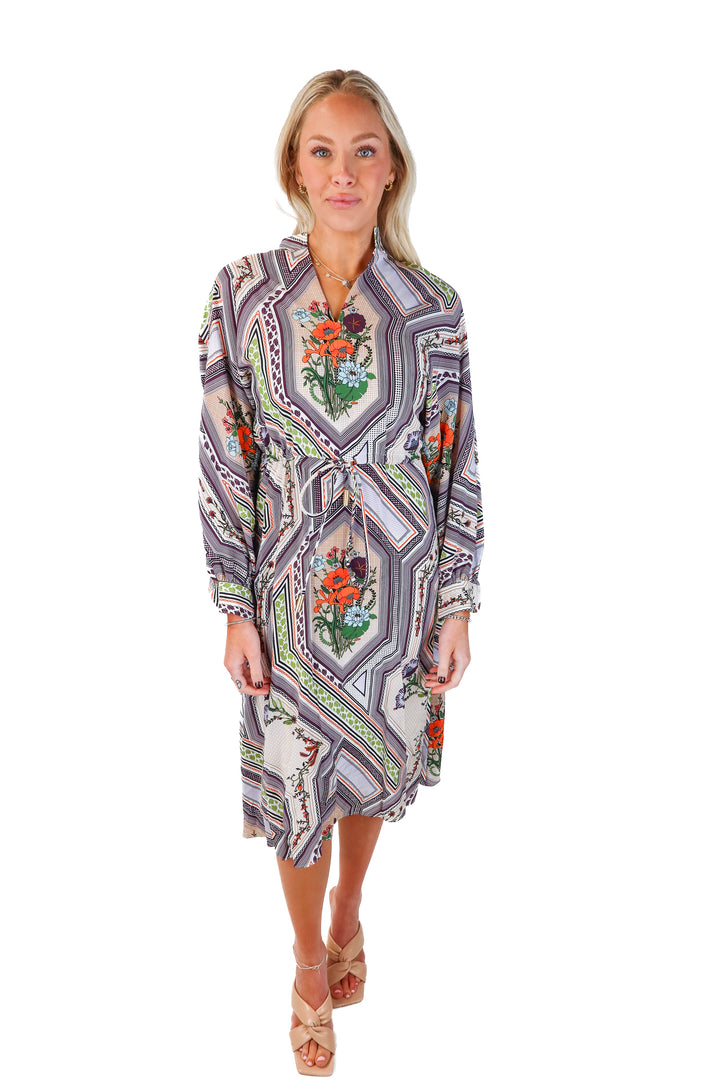 tory burch long sleeve maxi dress (xxs)