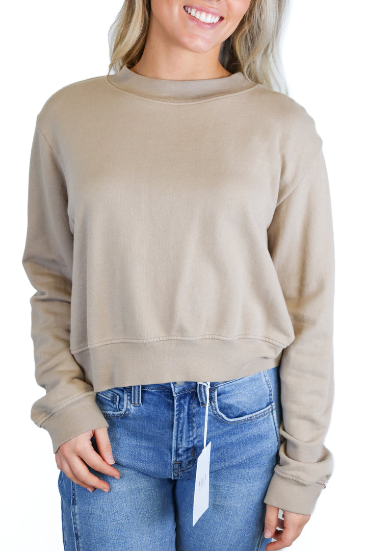 cotton citizen brown crewneck sweatshirt (s; retail $125)