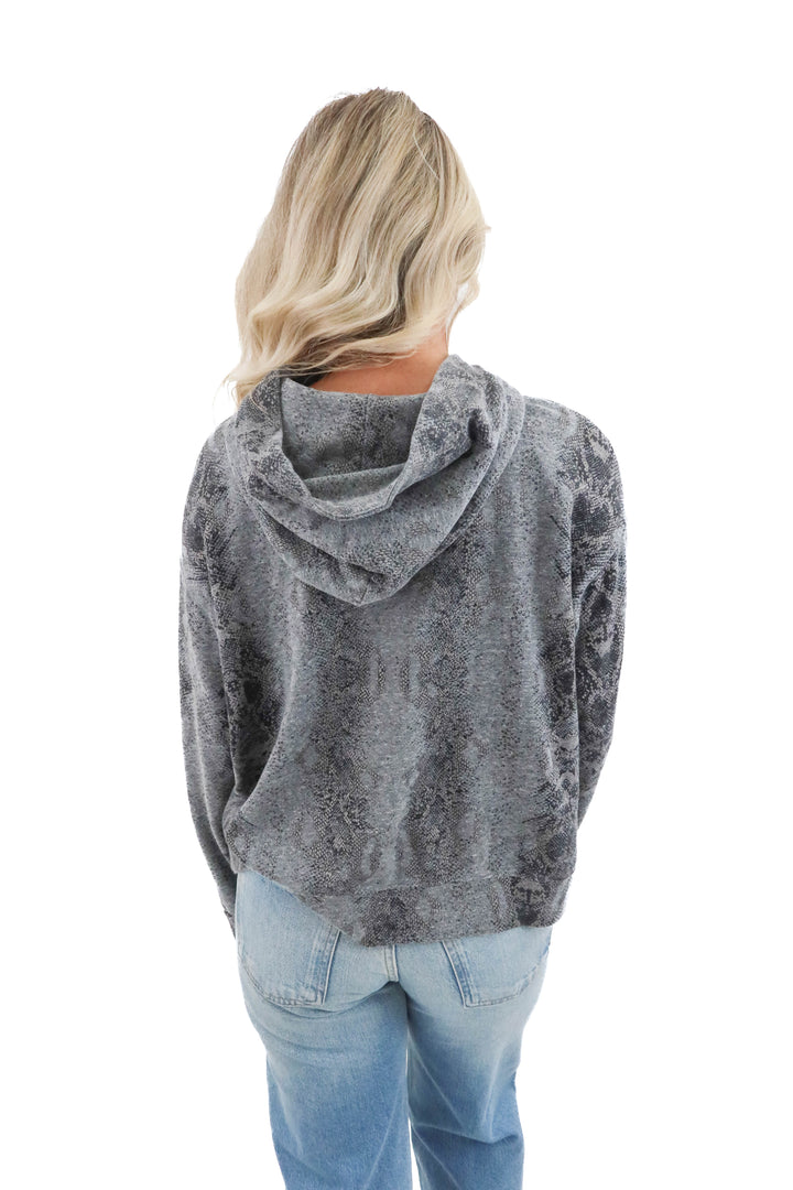 Monrow snakeskin hoodie (size m; retail $134)