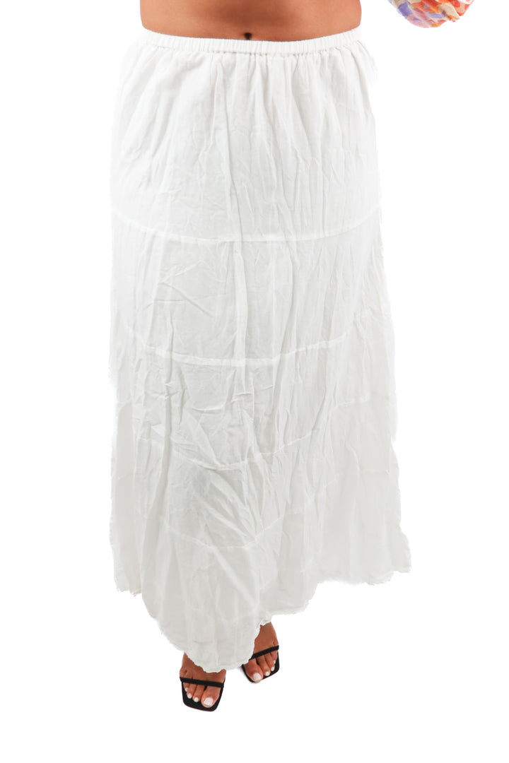 show me your mumu white lace trim skirt (m; retail $148)