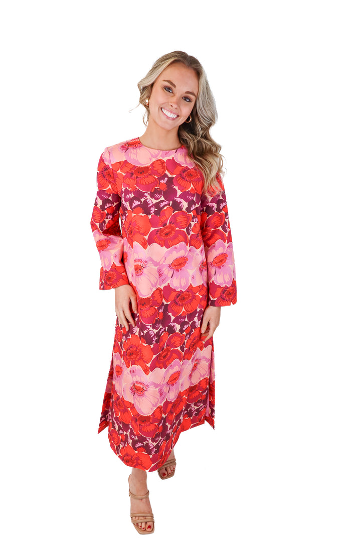 tuckernuck red/purple large floral dress (s)