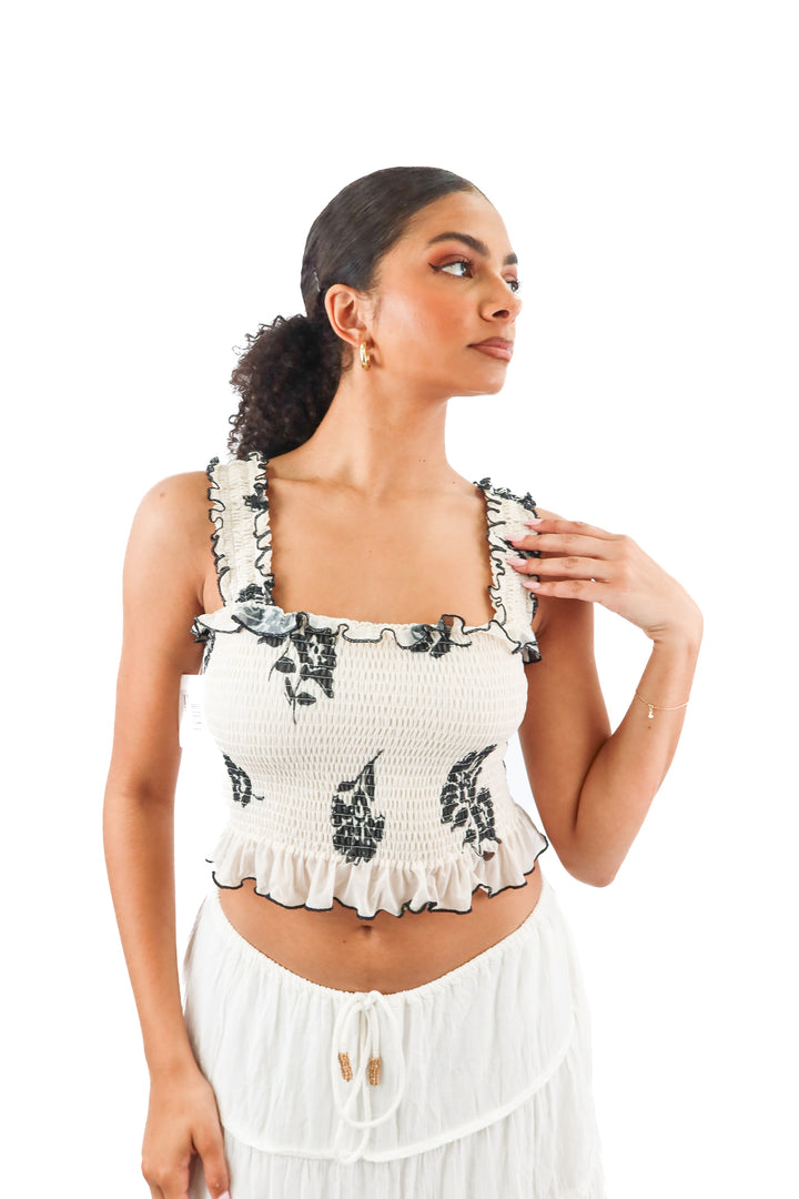 vestique floral smocked top (s; retail $64)