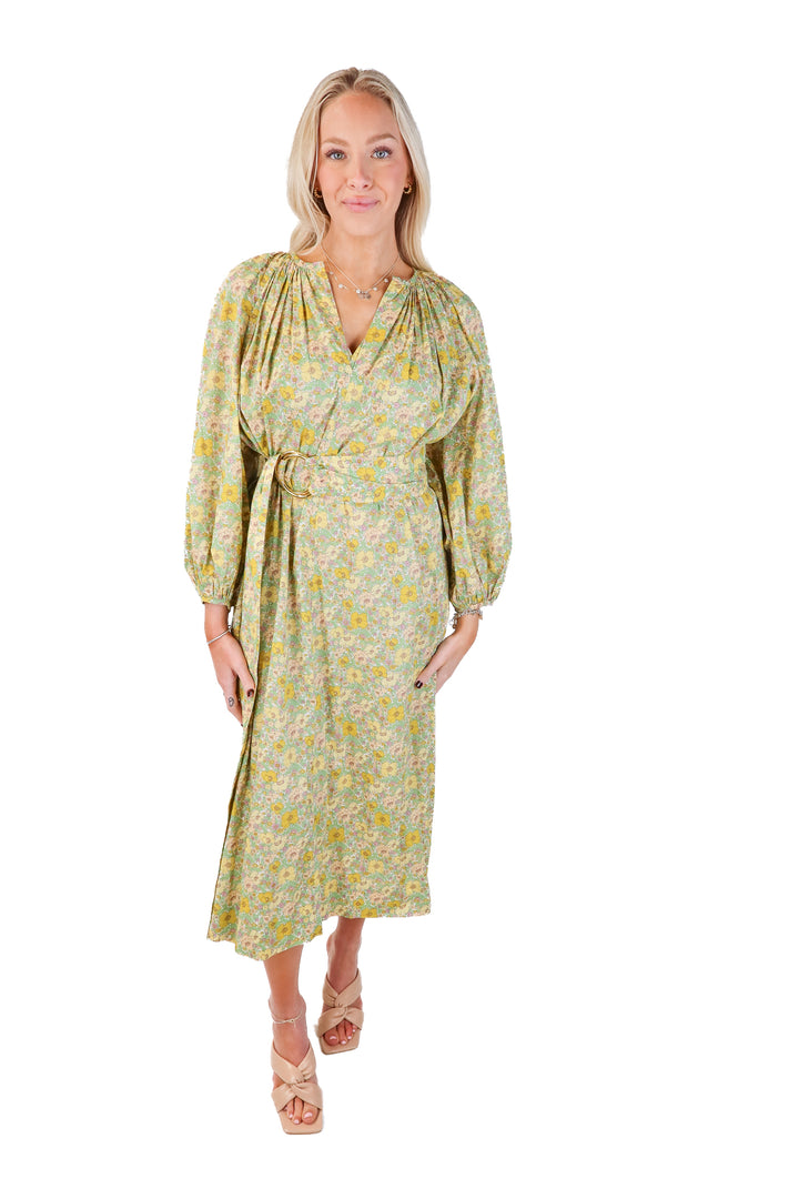 nackiye yellow oversized floral dress (36/ US4; retails $900)