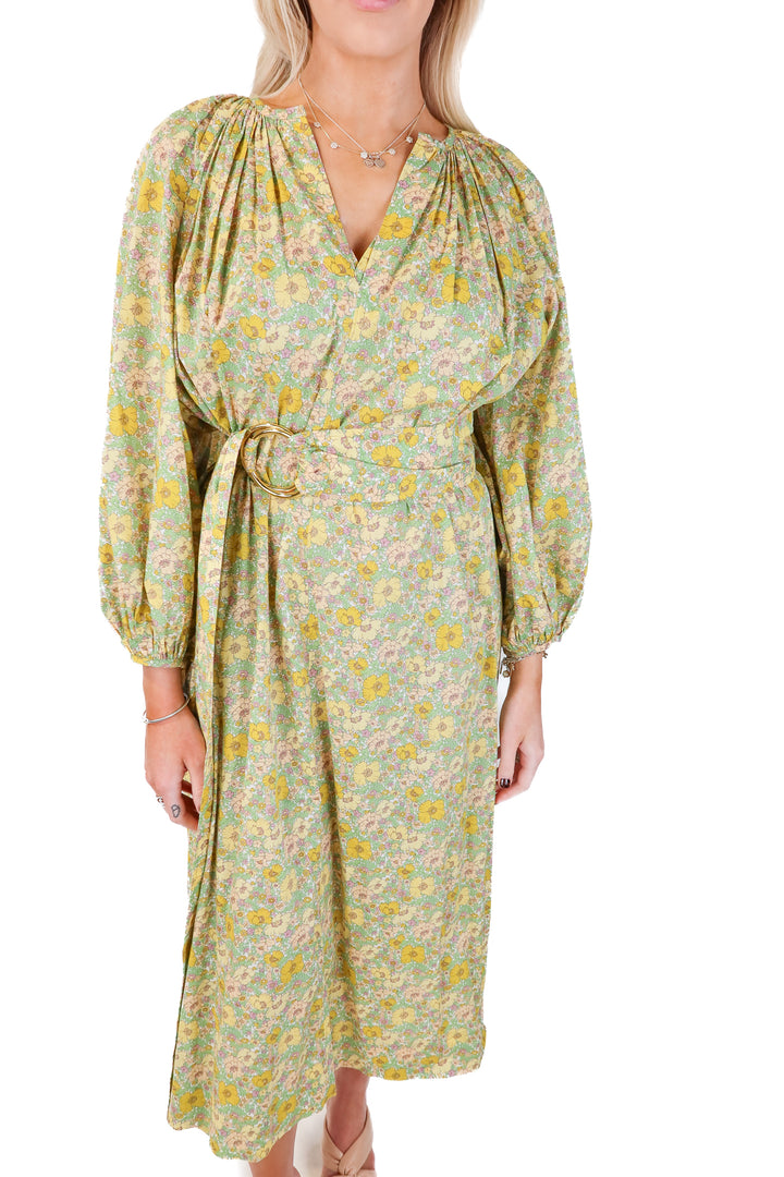 nackiye yellow oversized floral dress (36/ US4; retails $900)