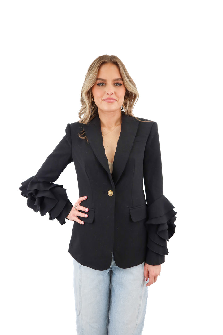 ramy brook black blazer NWT (0; retail $585)