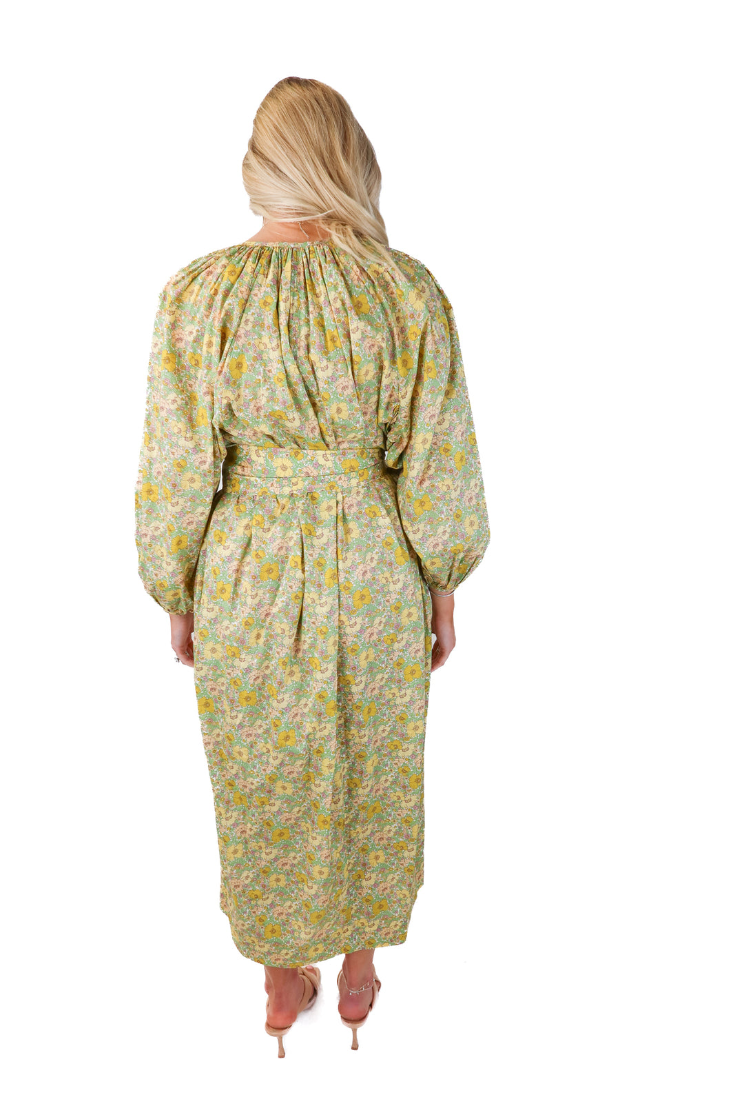 nackiye yellow oversized floral dress (36/ US4; retails $900)