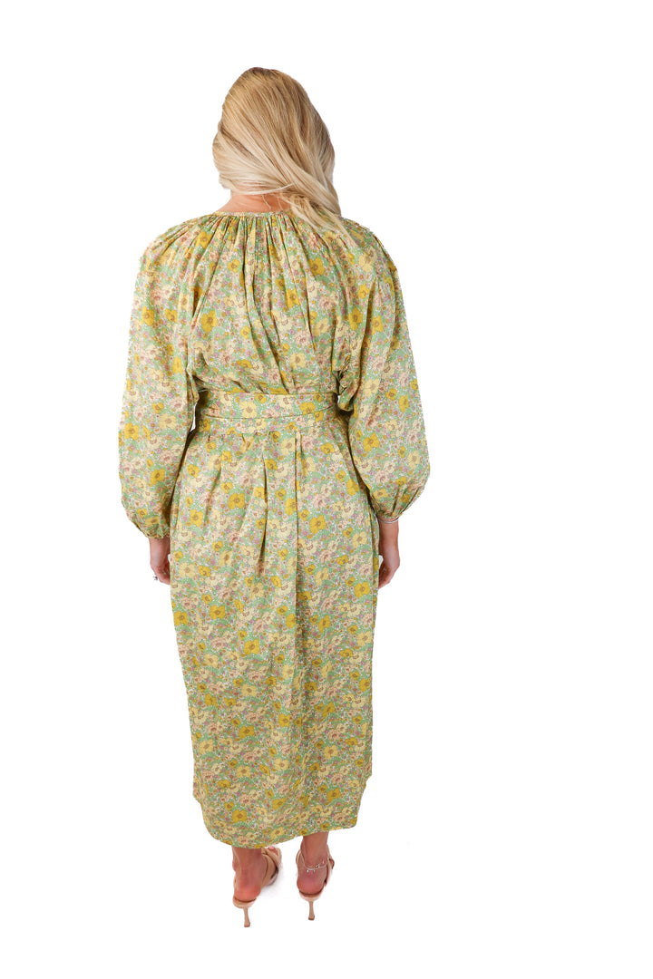 nackiye yellow oversized floral dress (36/ US4; retails $900)