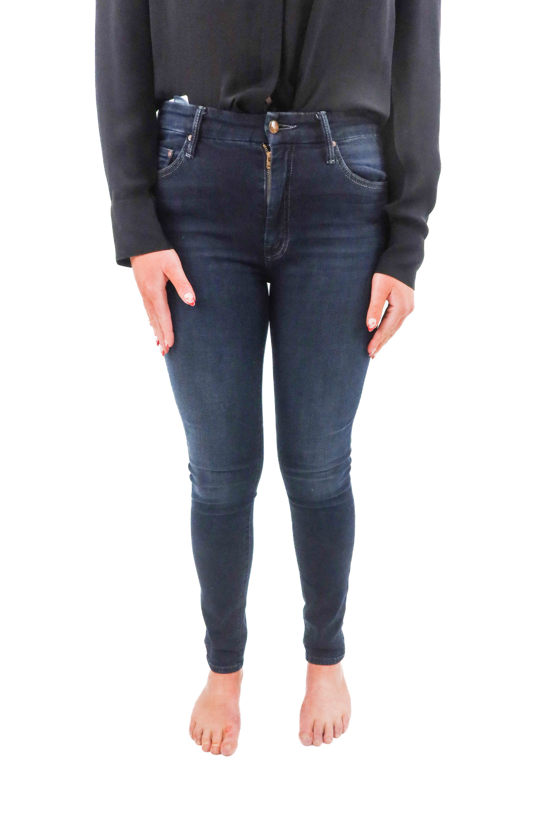 Mother High-Waisted dark wash "Looker" jean (27; retail $278)