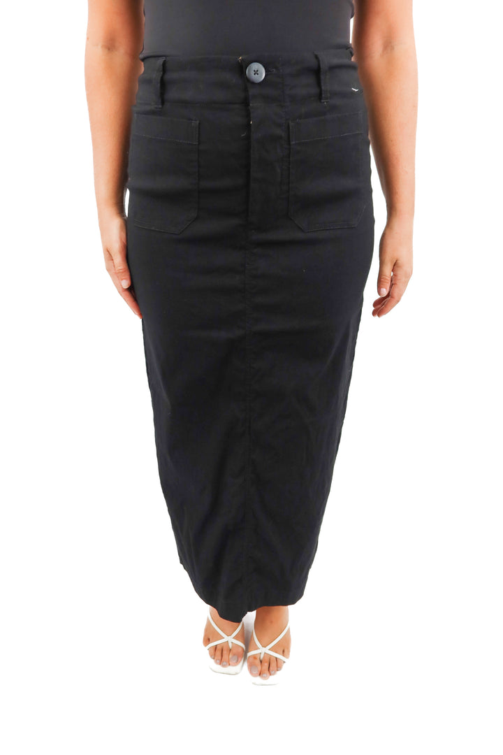 maeve black denim skirt (S)