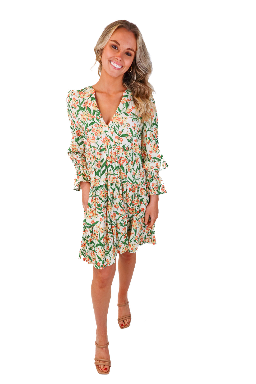 SOLD: pomander tiered floral dress (s; retail $148)