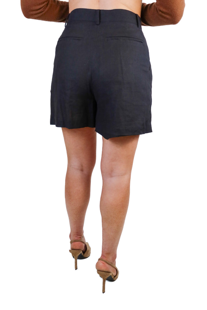 Los Angeles Atelier black linen shorts (38/ US4)