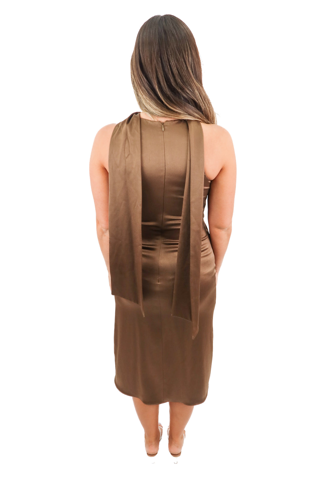 halston green wrap dress (6; retail $655)