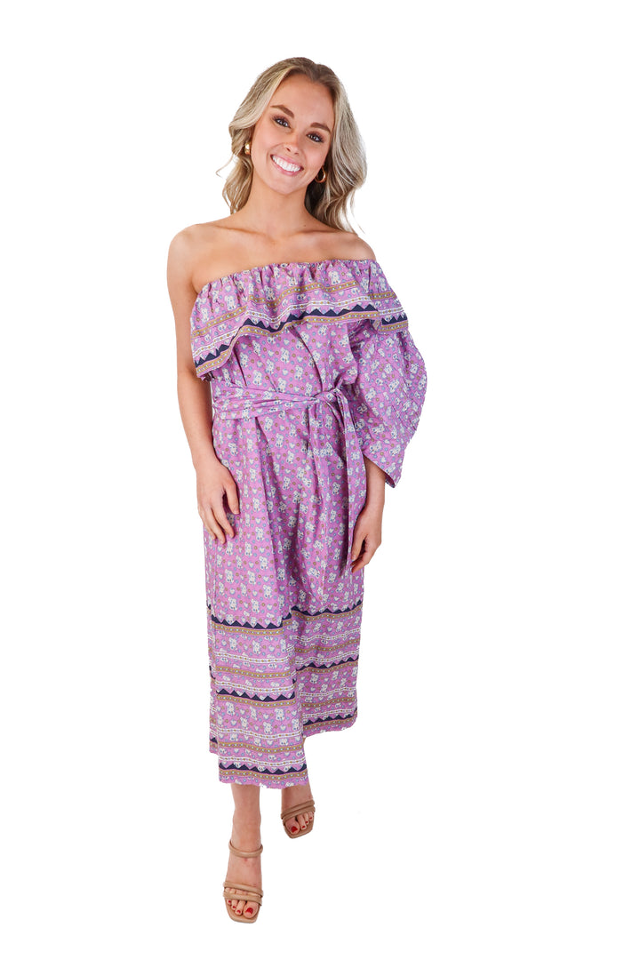SEA purple one shoulder maxi dress (XS)