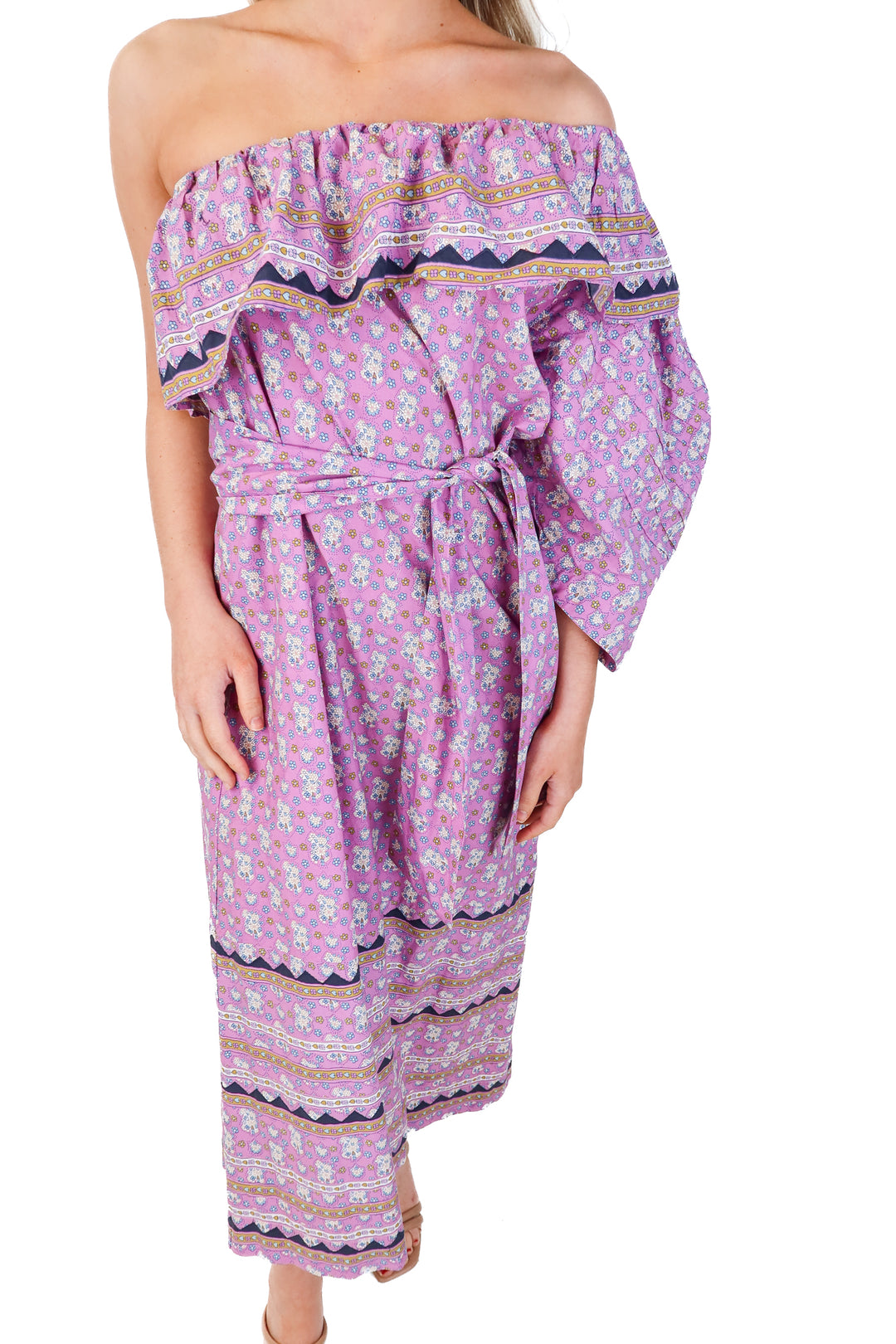 SEA purple one shoulder maxi dress (XS)